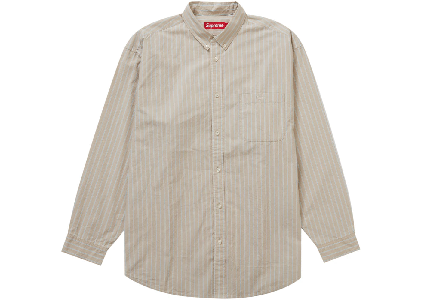 Supreme Loose Fit Stripe Shirt Tan