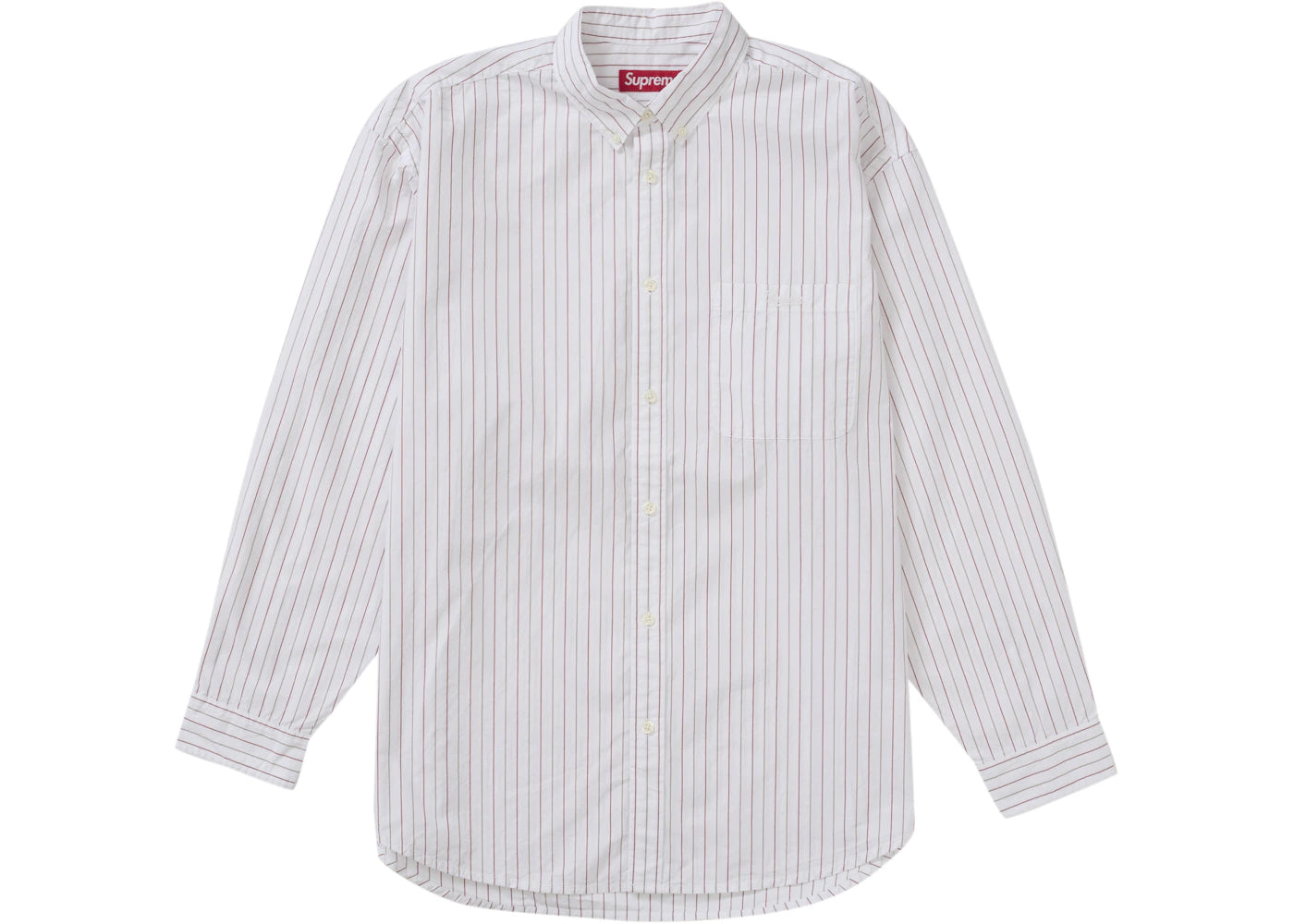 Supreme Loose Fit Stripe Shirt White