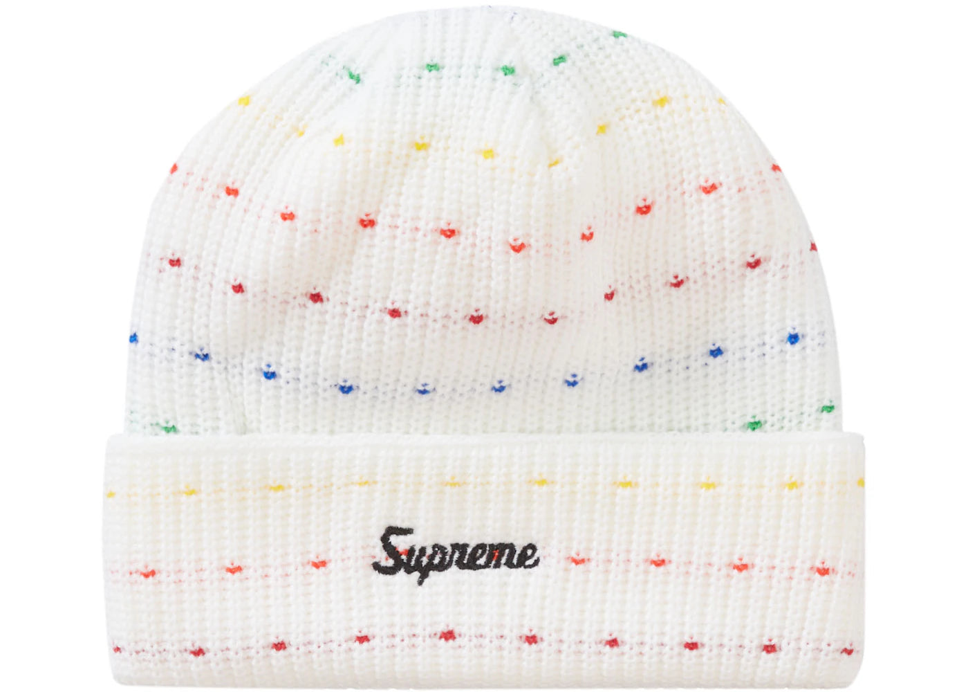 Supreme Loose Gauge Beanie White Multi