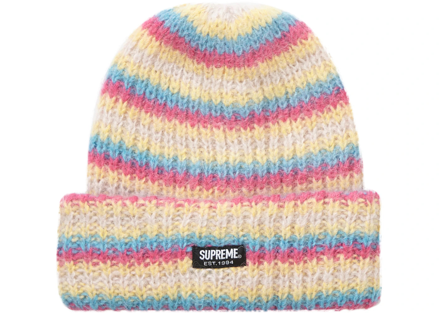 Supreme Loose Stripe Beanie White