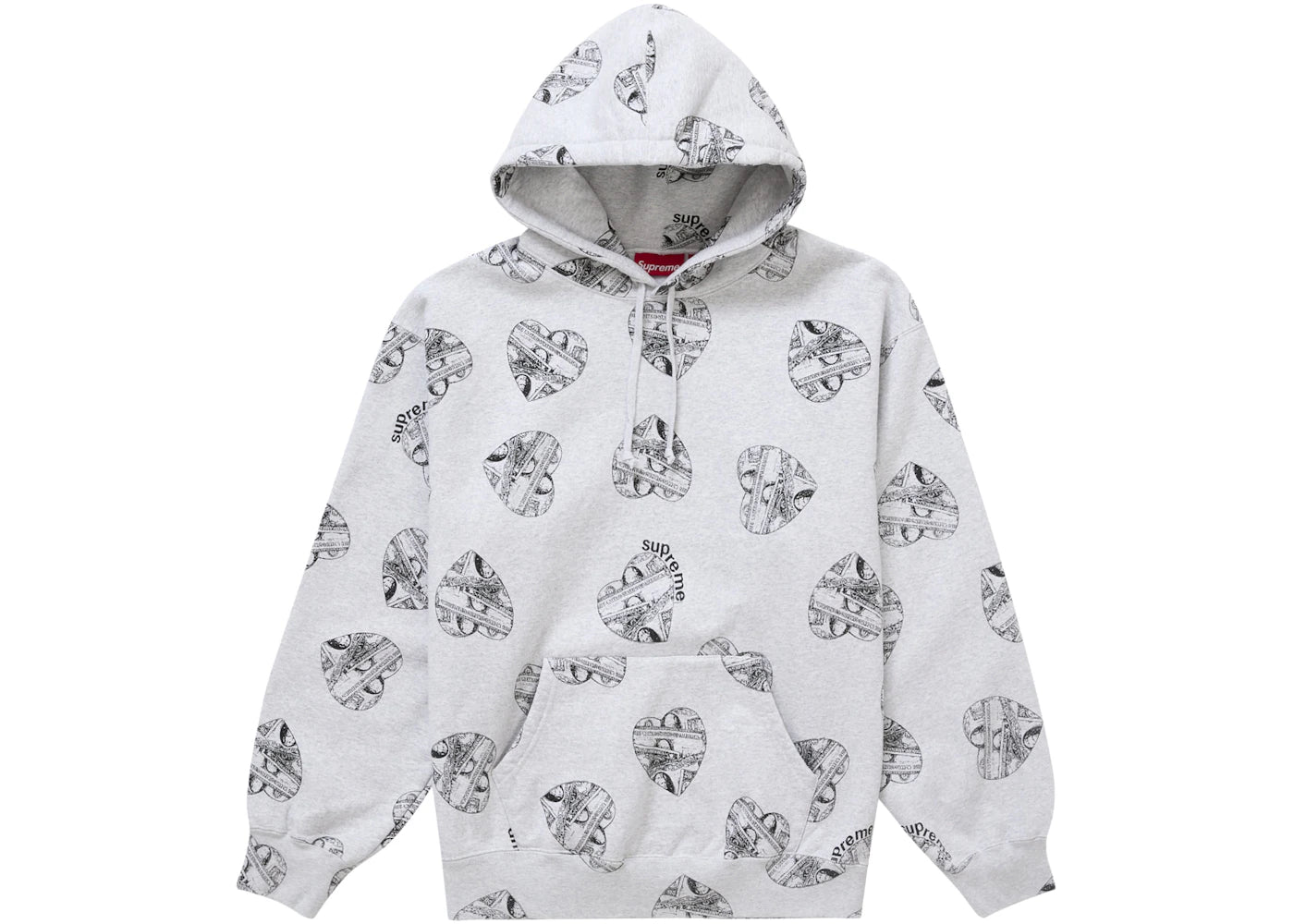 Supreme Love Cash Hooded Sweatshirt Ash Grey