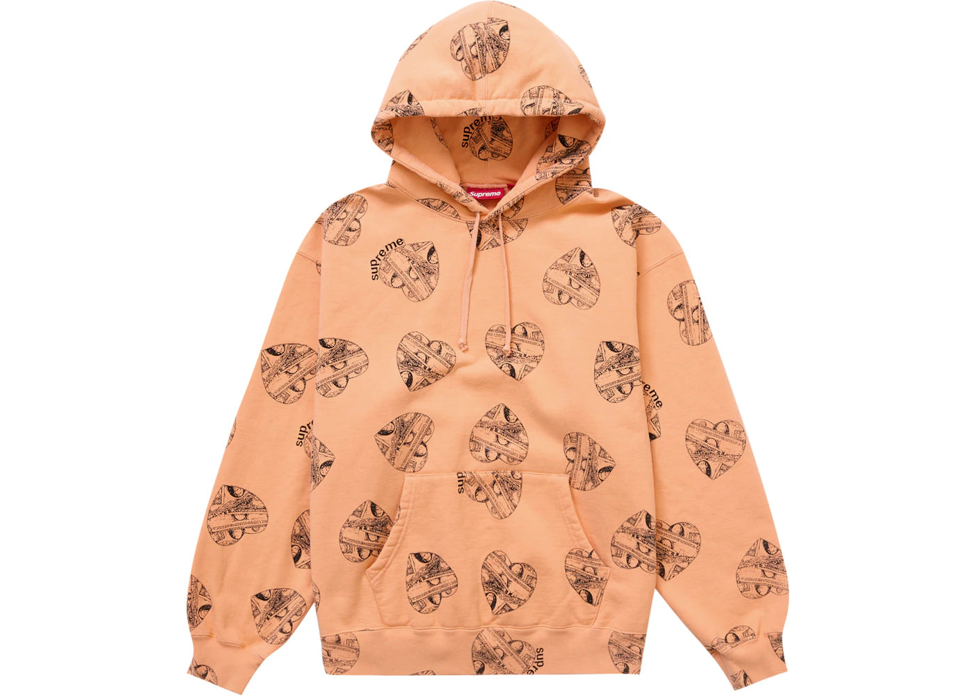 Supreme Love Cash Hooded Sweatshirt Peach