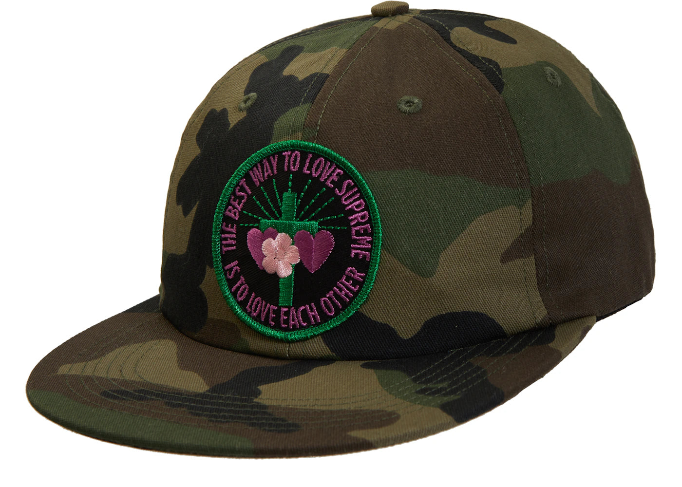 Supreme Love Each Other 6-Panel Woodland Camo