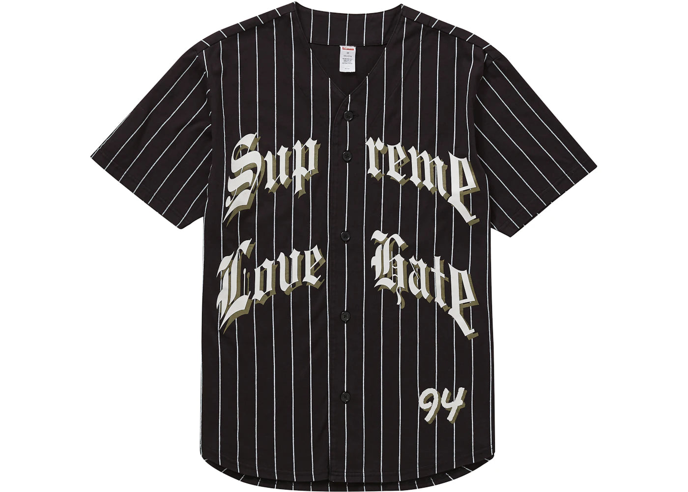 Supreme Love Hate Baseball Jersey Black