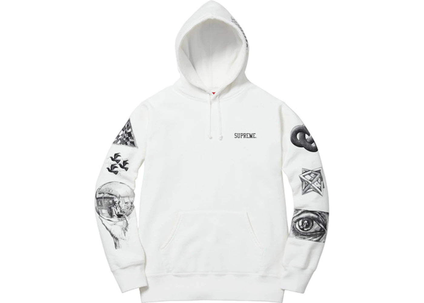 Supreme MC Escher Hoodie White