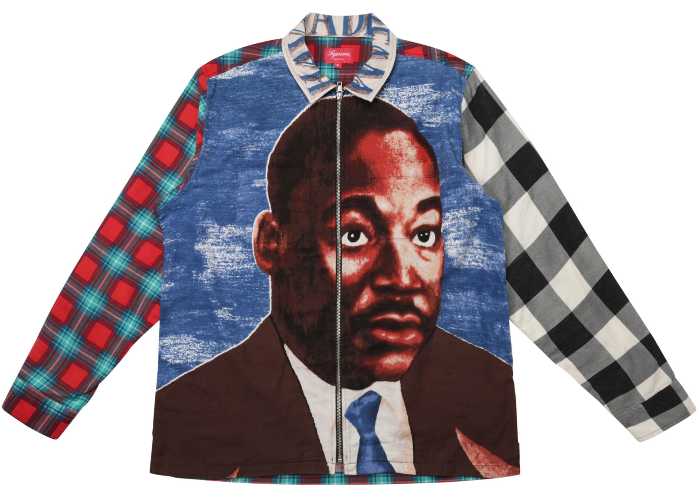 Supreme MLK Zip Up Flannel Shirt Multicolor