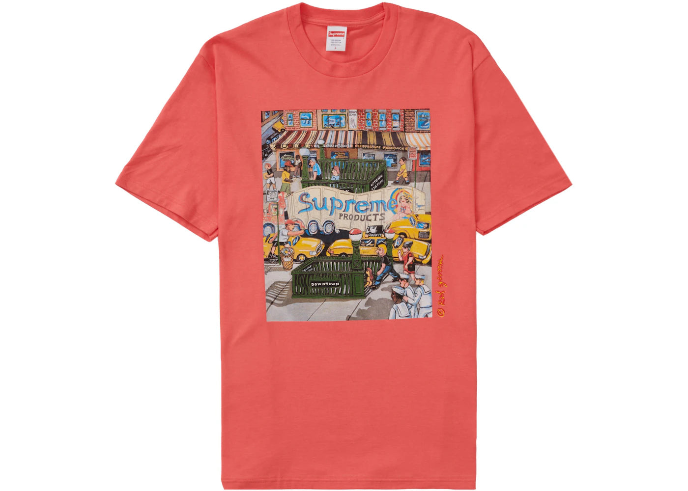 Supreme Manhattan Tee Bright Coral