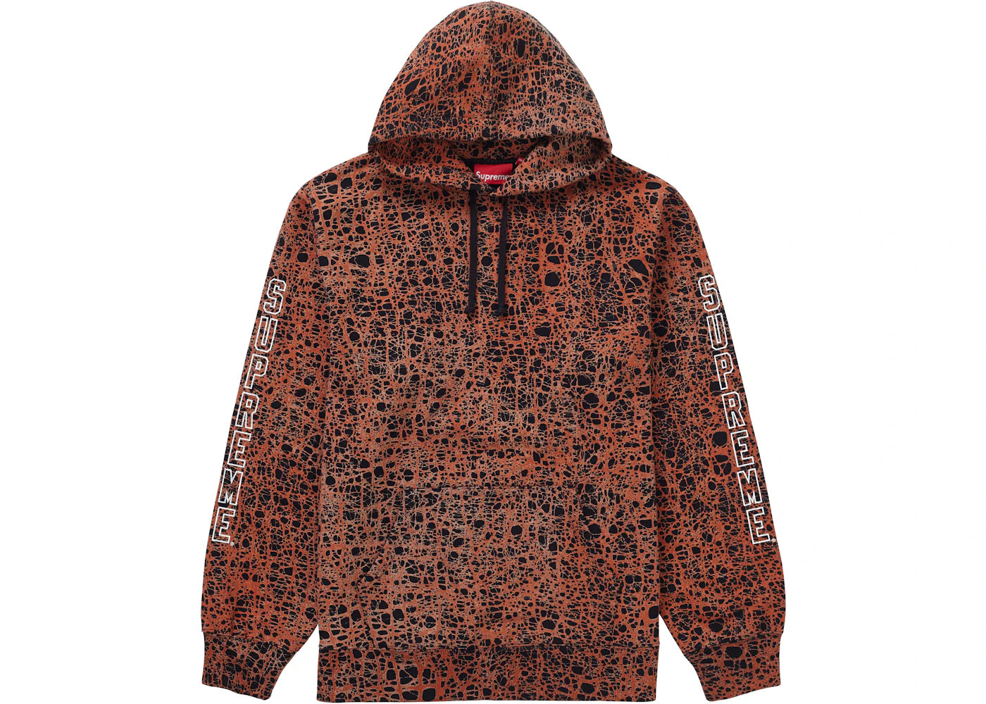 Supreme Marble Hooded Sweatshirt Orange