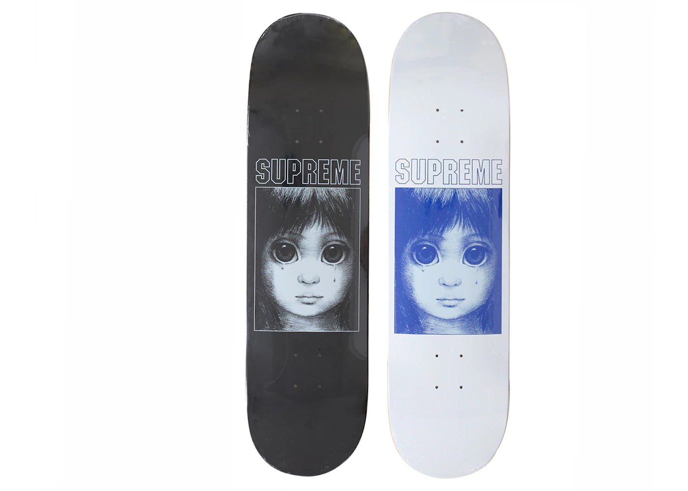 Supreme Margaret Keane Tear Drop Skateboard Deck Set Multicolor