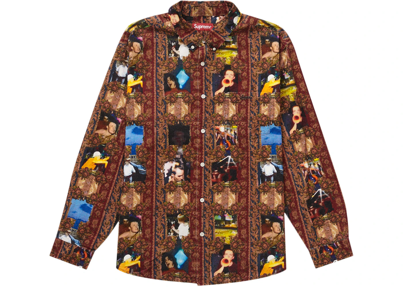Supreme Mark Leckey Hardcore Printed Corduroy Shirt Multicolor