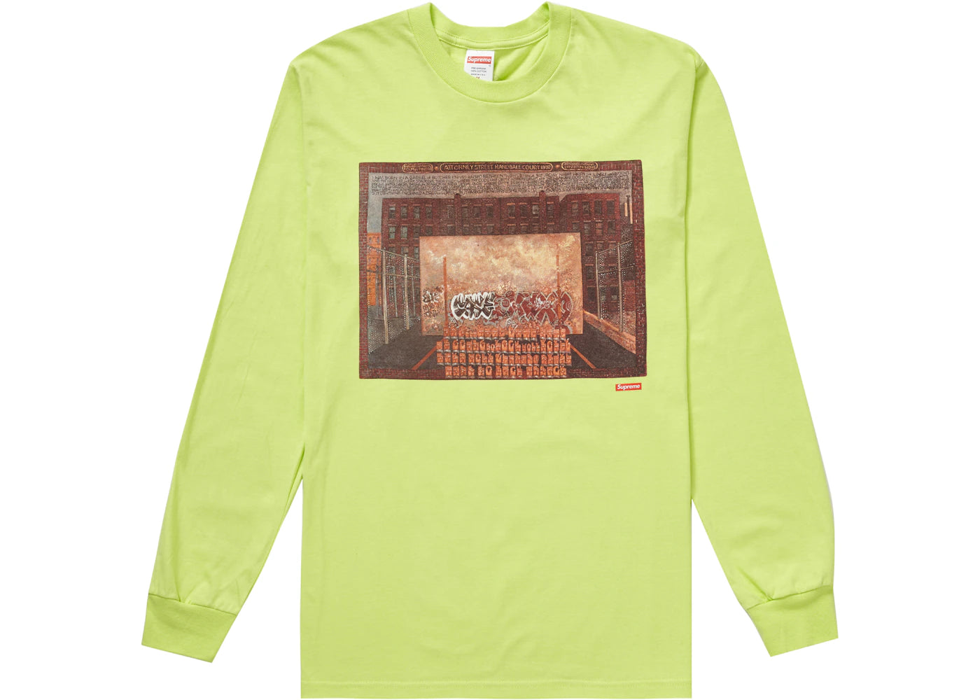 Supreme Martin Wong Attorney Street L/S Tee Neon Green