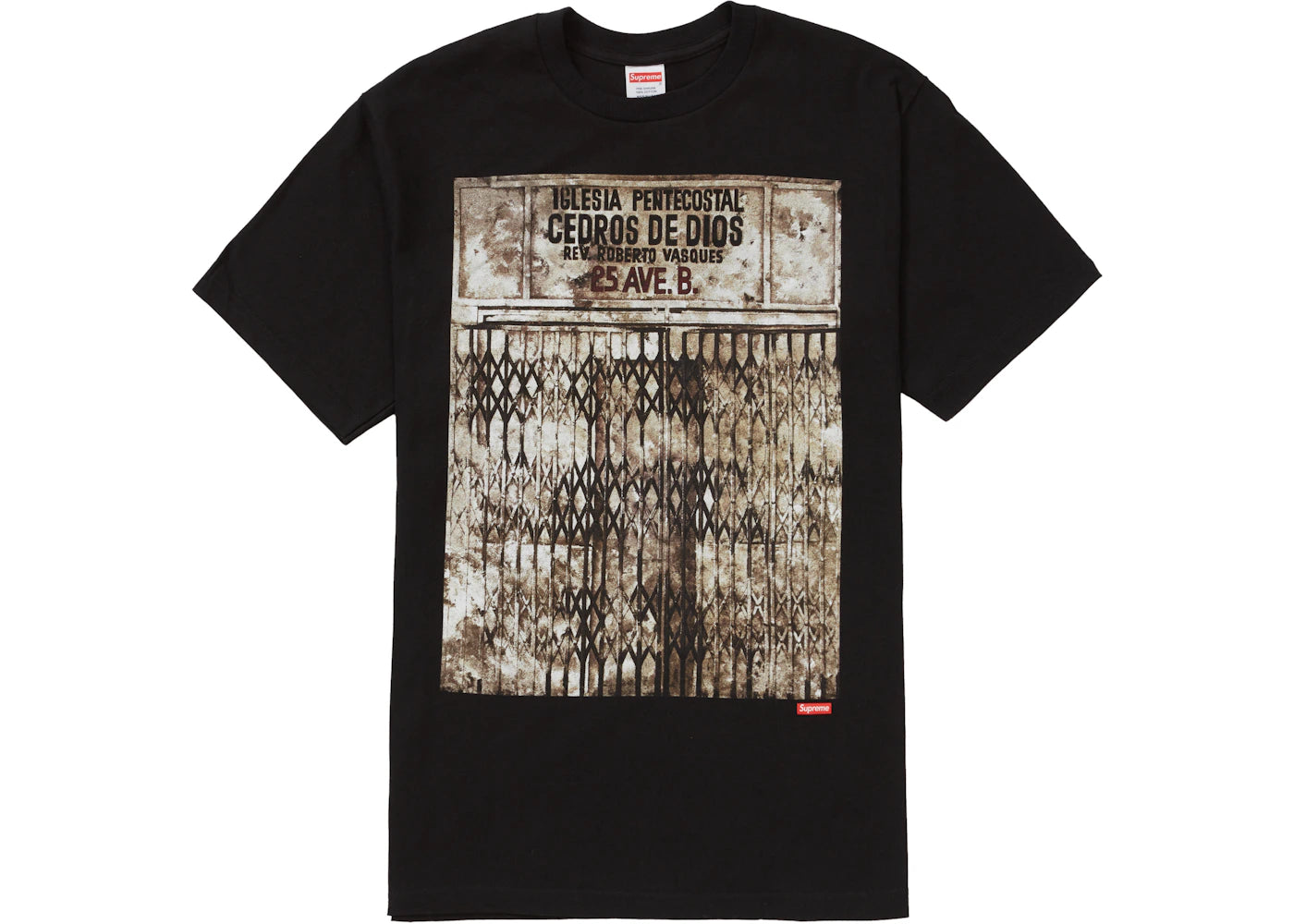 Supreme Martin Wong Iglesia Pentecostal Tee Black