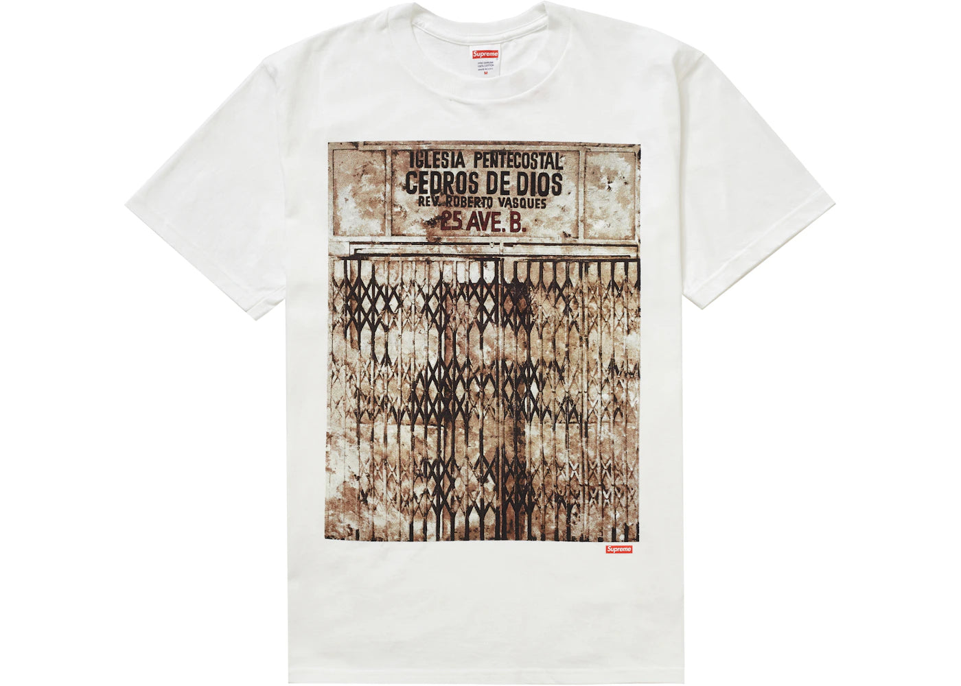 Supreme Martin Wong Iglesia Pentecostal Tee White