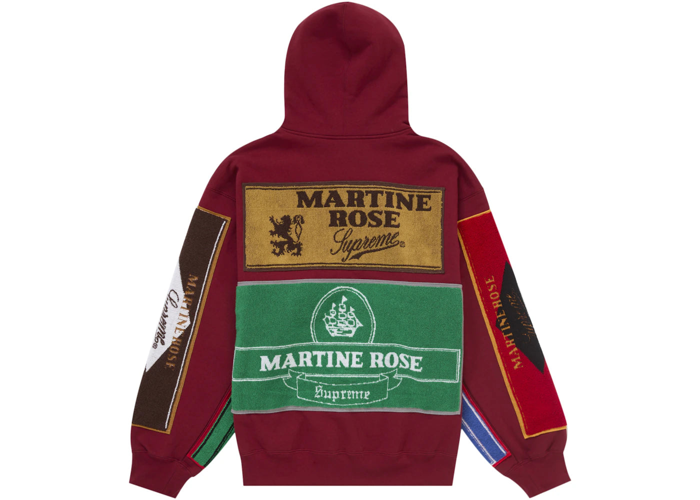 Supreme Martine Rose Towel Zip Up Hooded Sweatshirt Cardinal