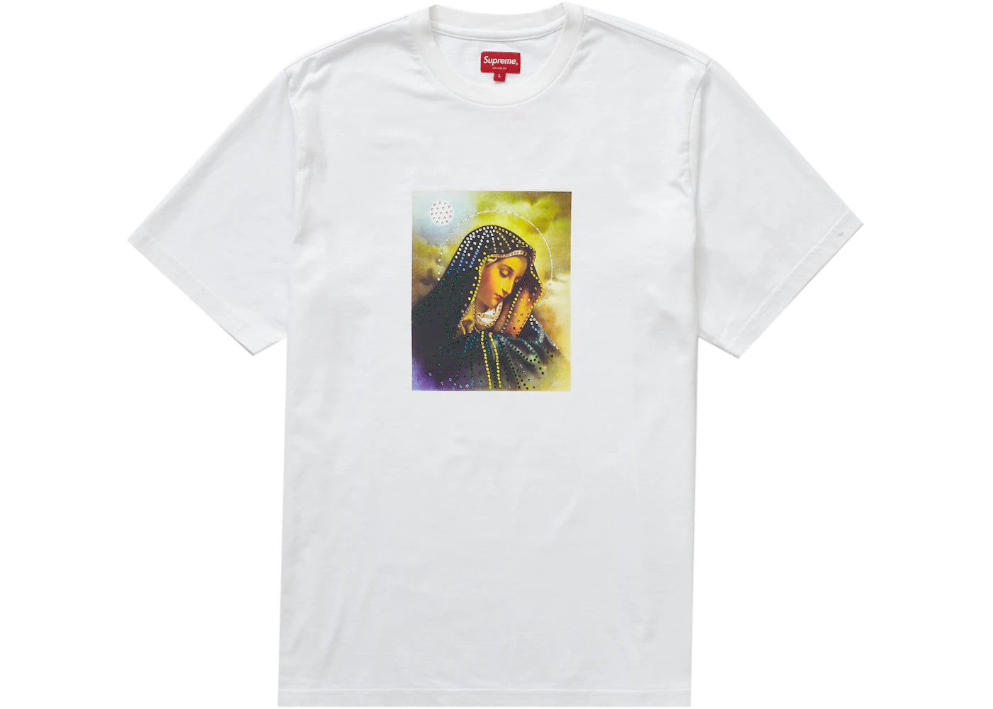 Supreme Mary Rhinestone S/S Top White