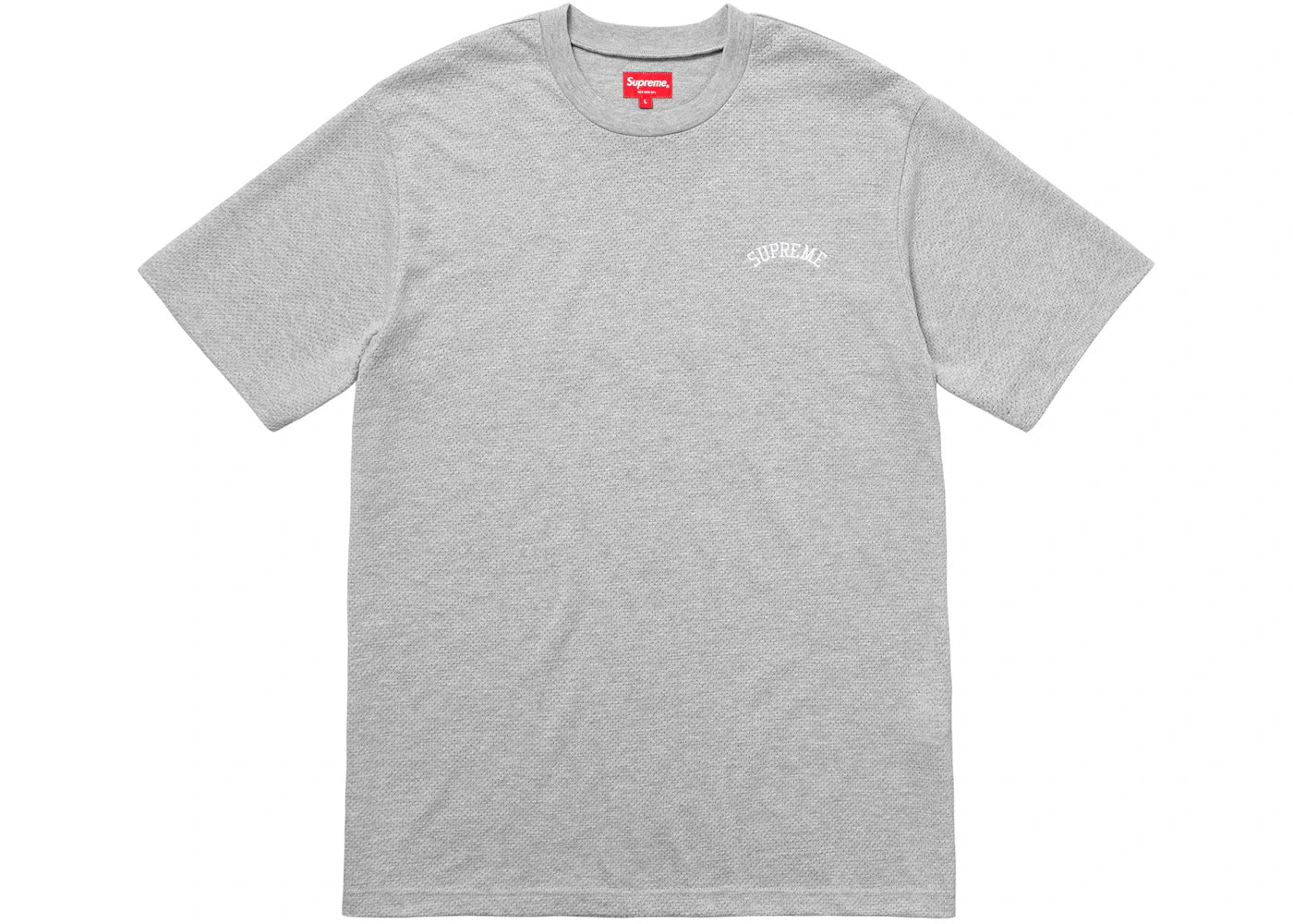 Supreme Mesh Arc Logo Tee Heather Grey