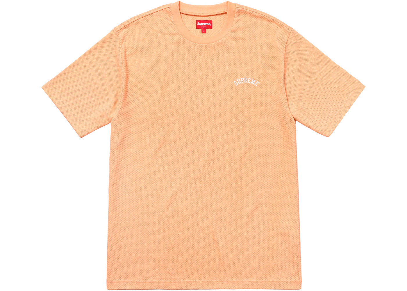 Supreme Mesh Arc Logo Tee Peach