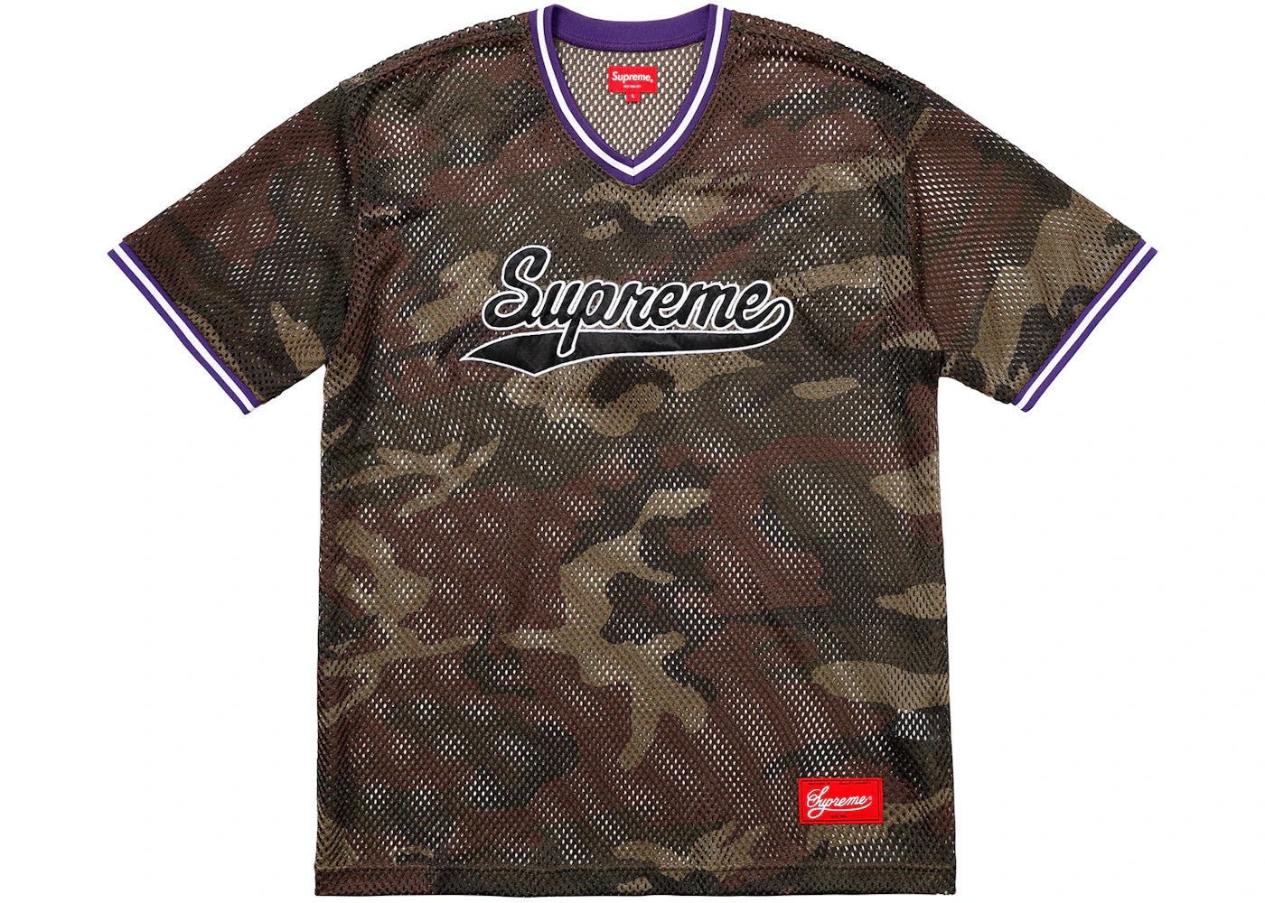 Supreme Mesh Baseball Top Woodland Camo
