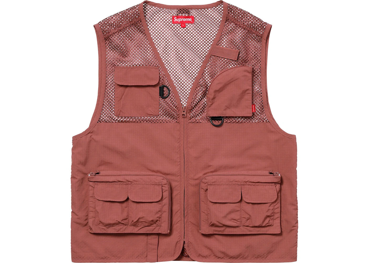 Supreme Mesh Cargo Vest Dark Rose