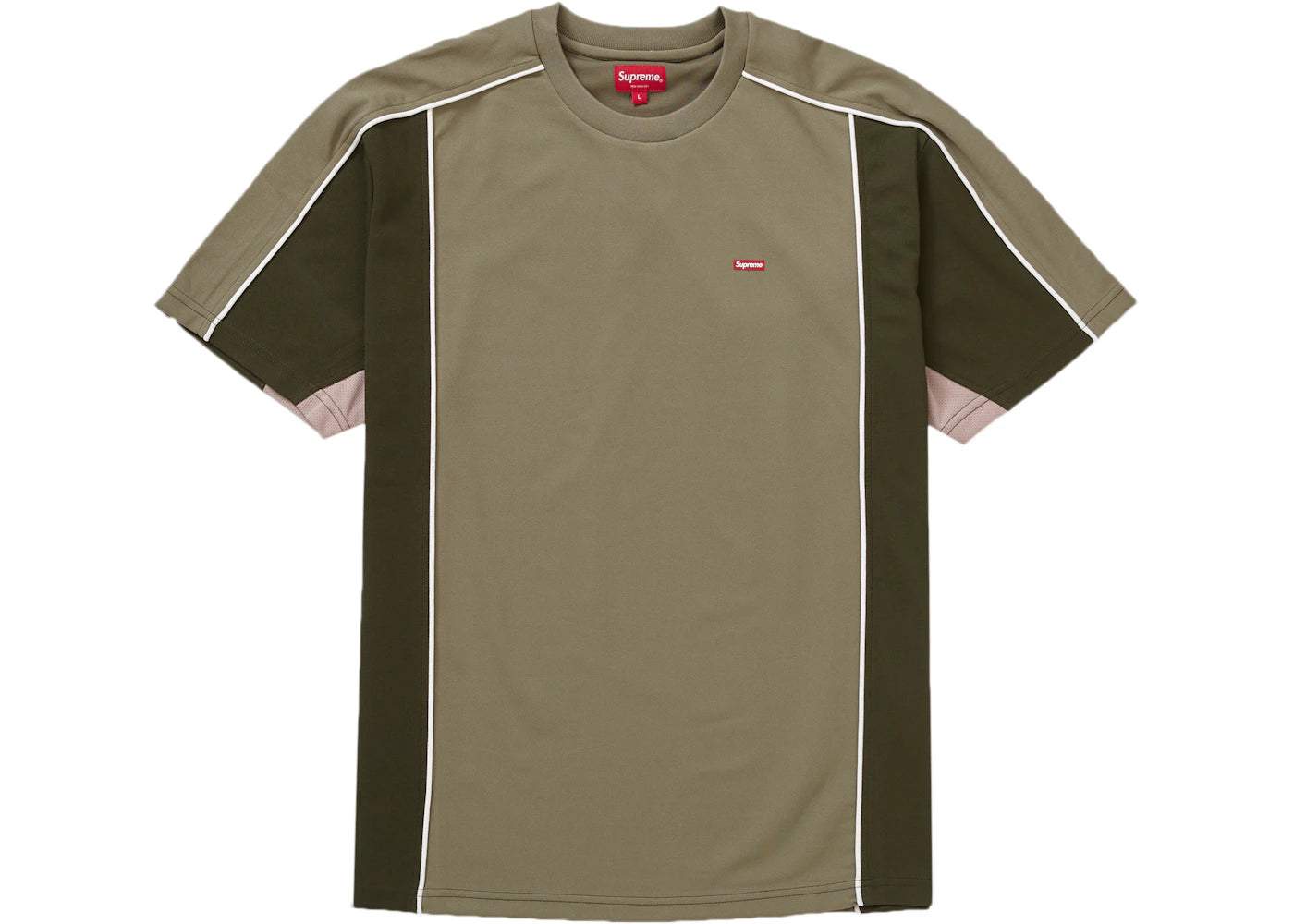 Supreme Mesh Panel S/S Top Light Olive