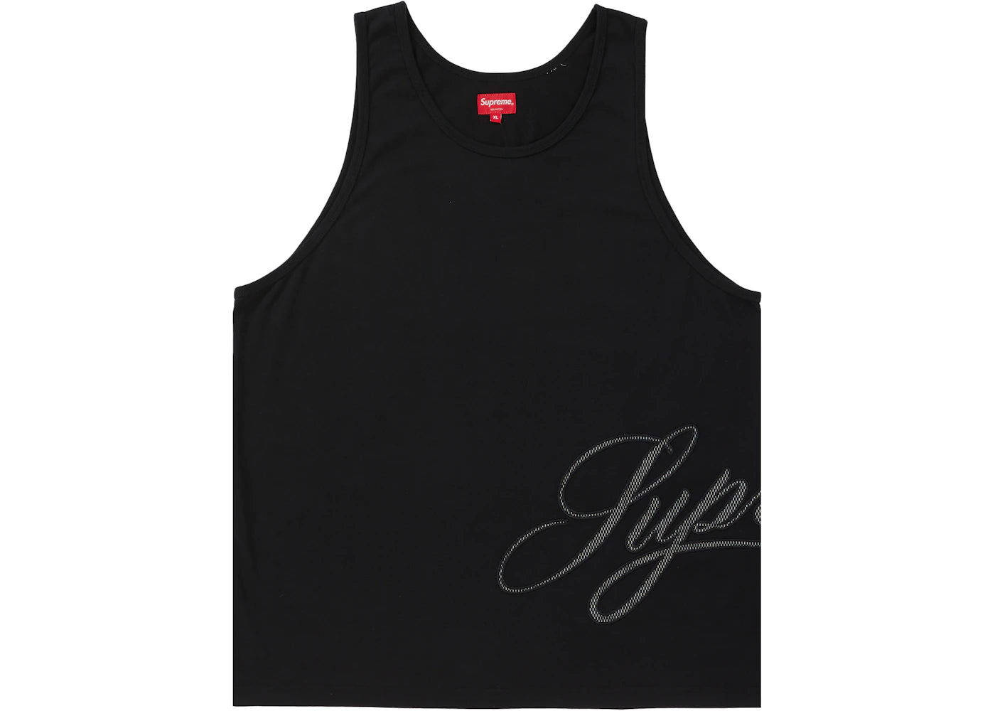 Supreme Mesh Script Tank Top Black