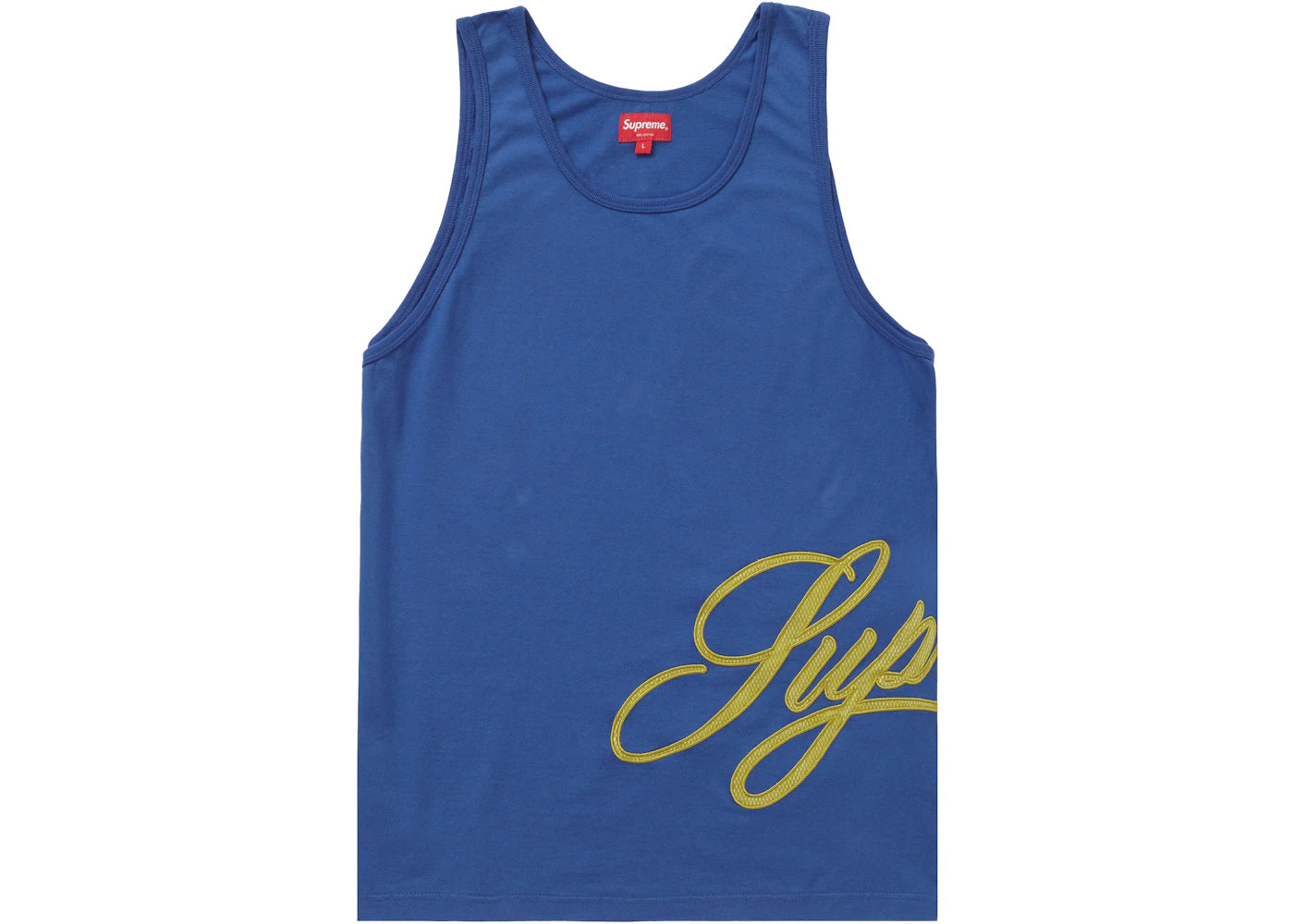 Supreme Mesh Script Tank Top Light Blue