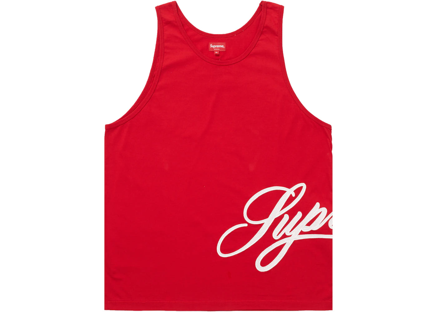 Supreme Mesh Script Tank Top Red