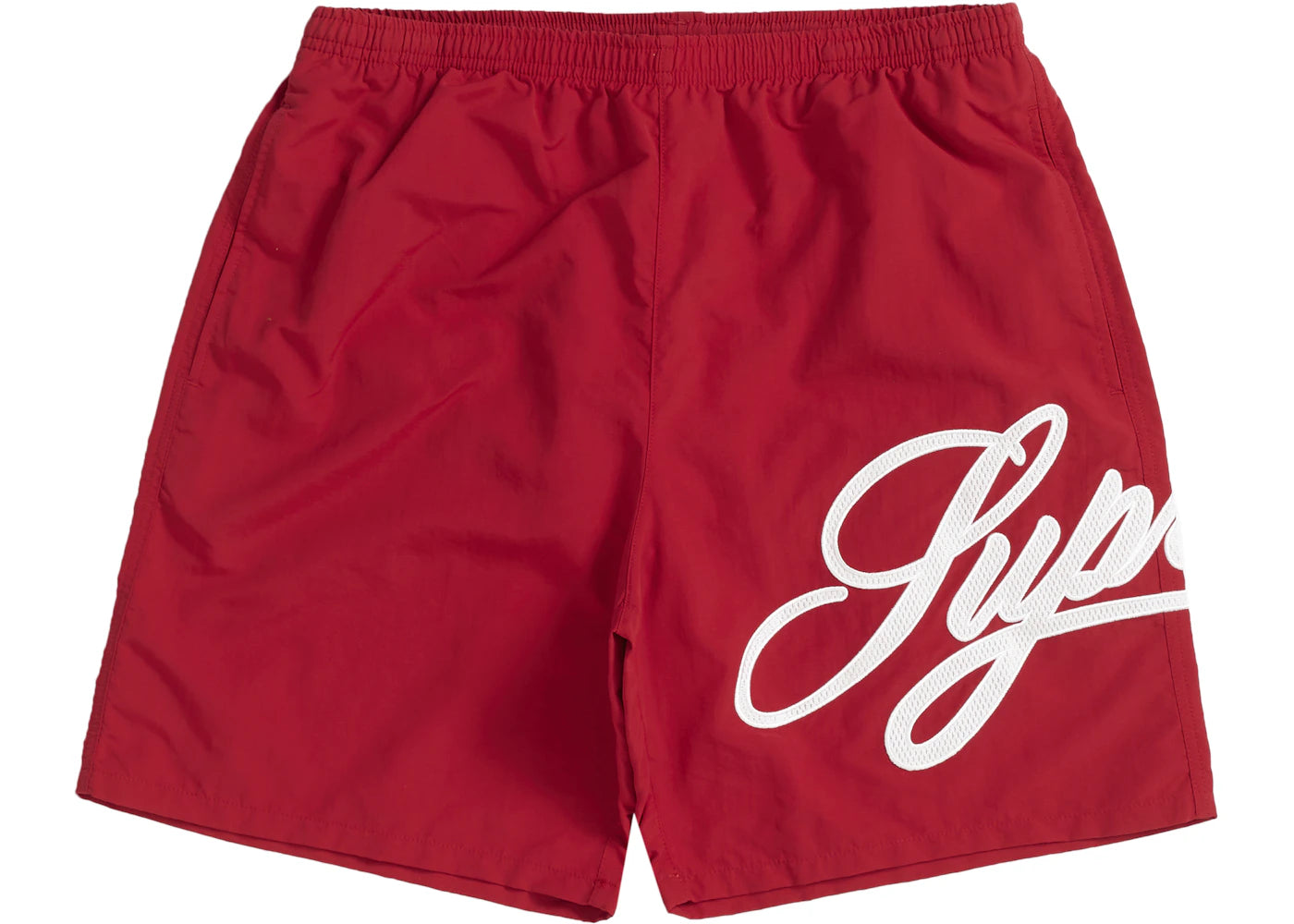 Supreme Mesh Script Water Short Red