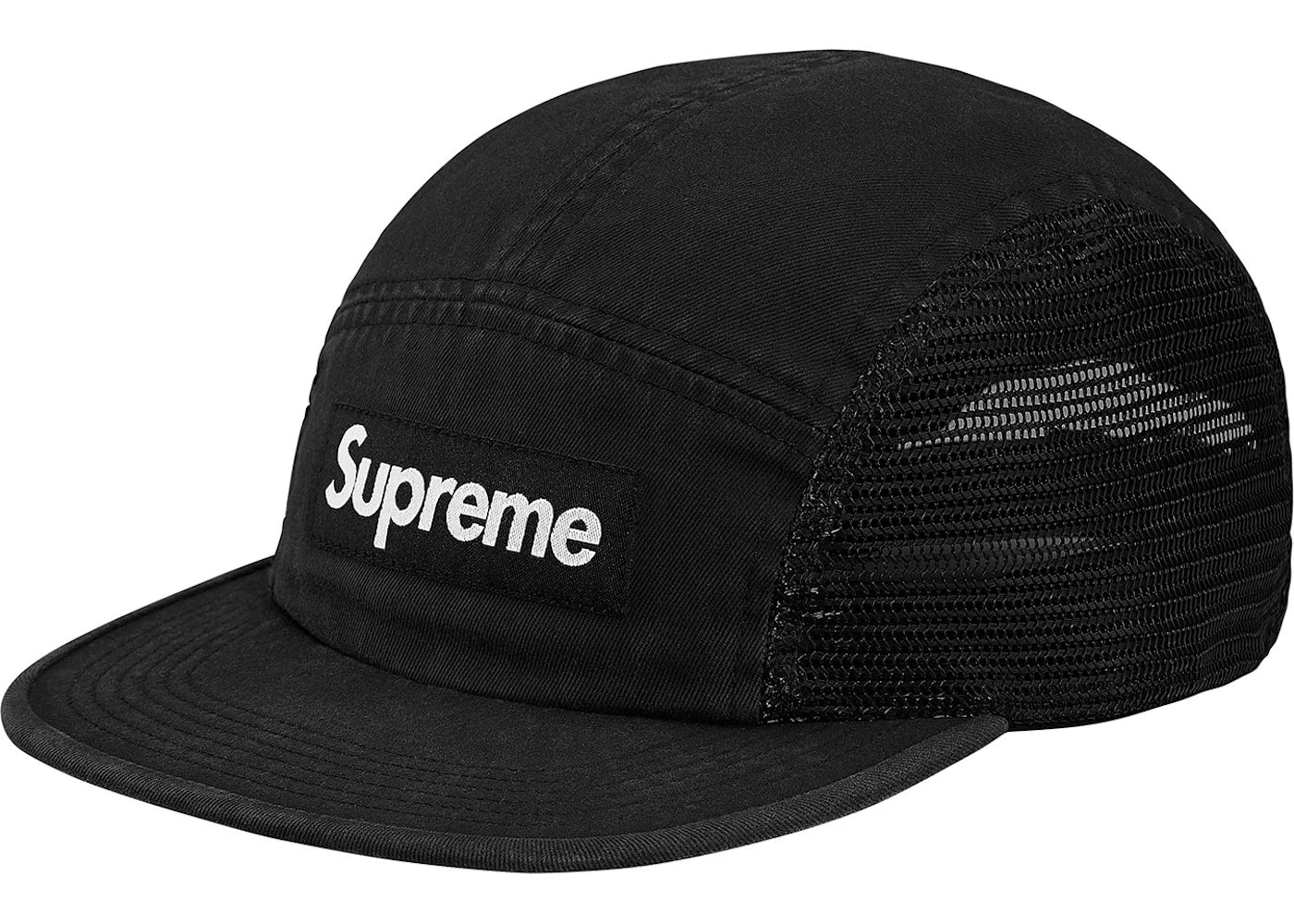 Supreme Mesh Side Panel Camp Cap Black