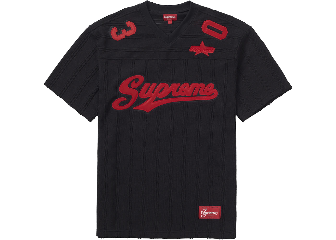 Supreme Mesh Stripe Football Jersey Black