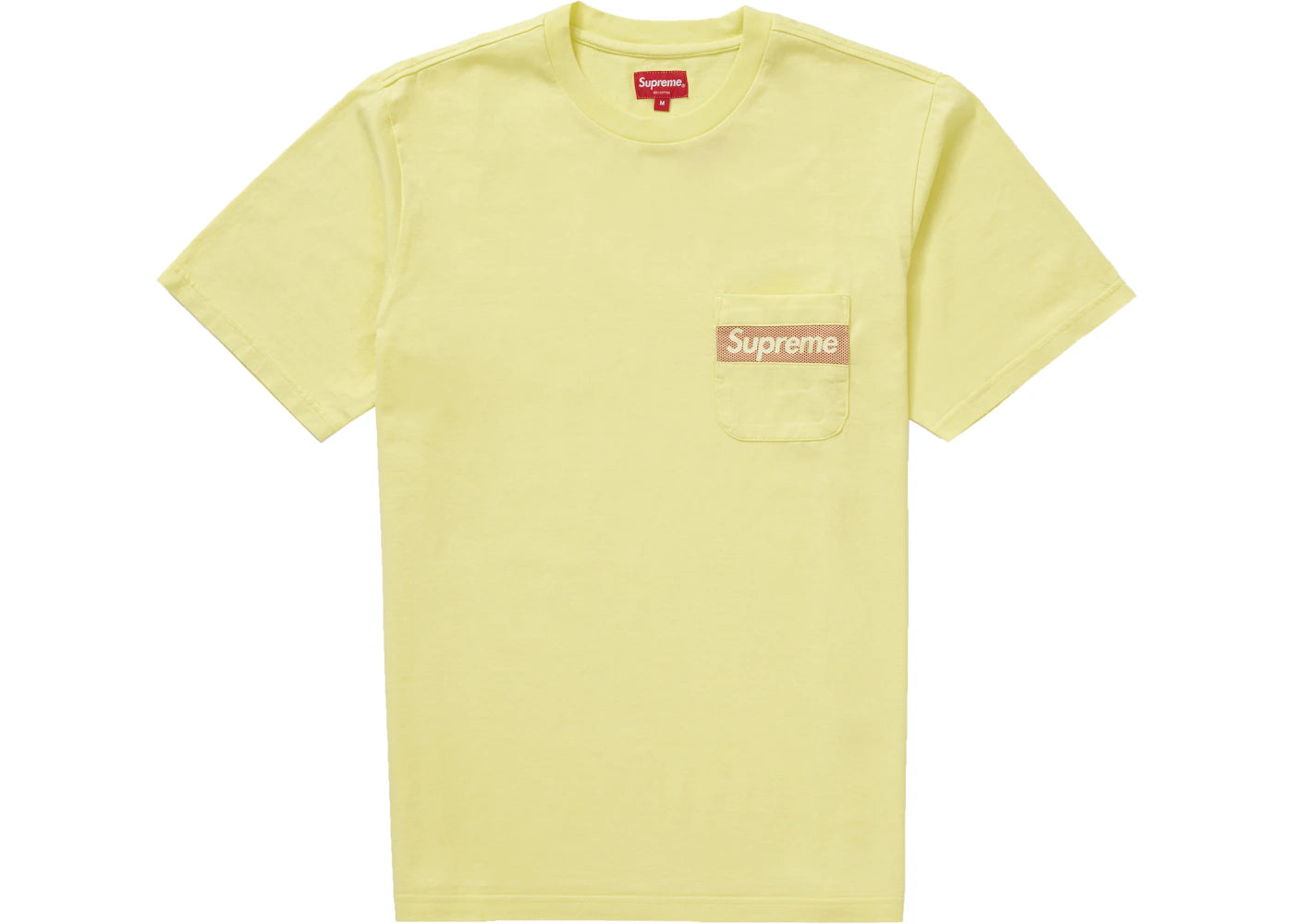 Supreme Mesh Stripe Pocket Tee Pale Yellow