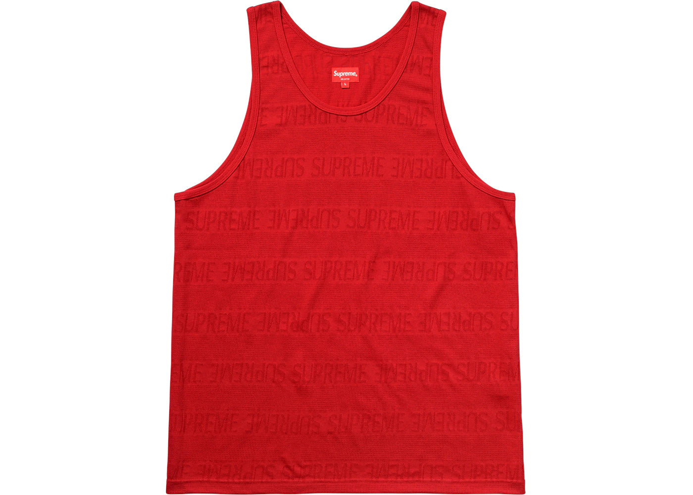 Supreme Mesh Stripe Tank Top Red