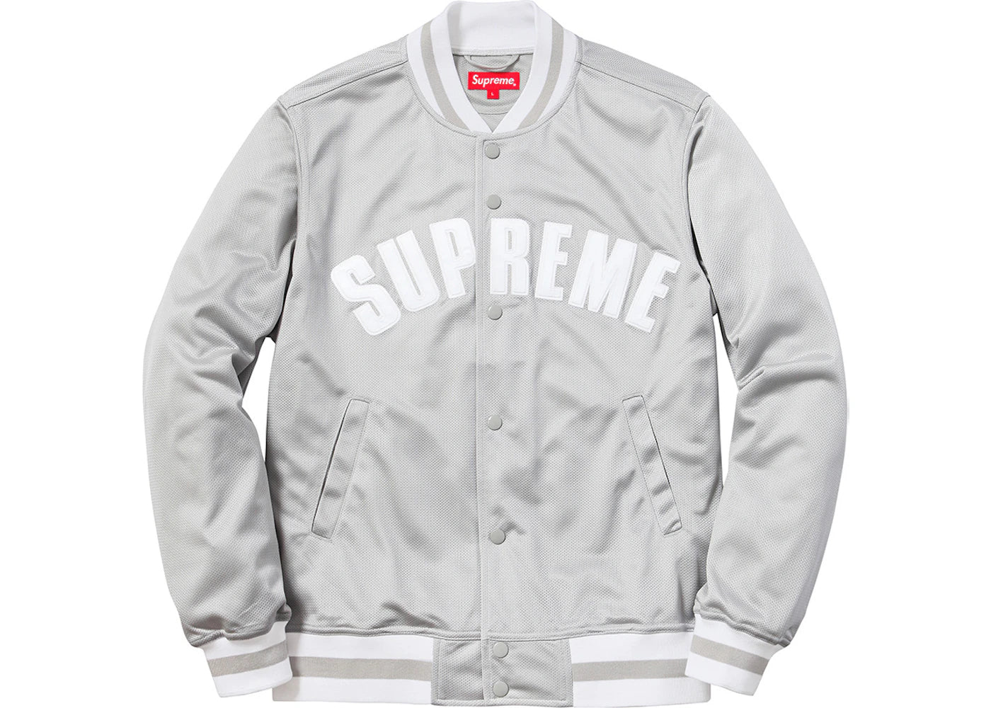 Supreme Mesh Varsity Jacket Silver