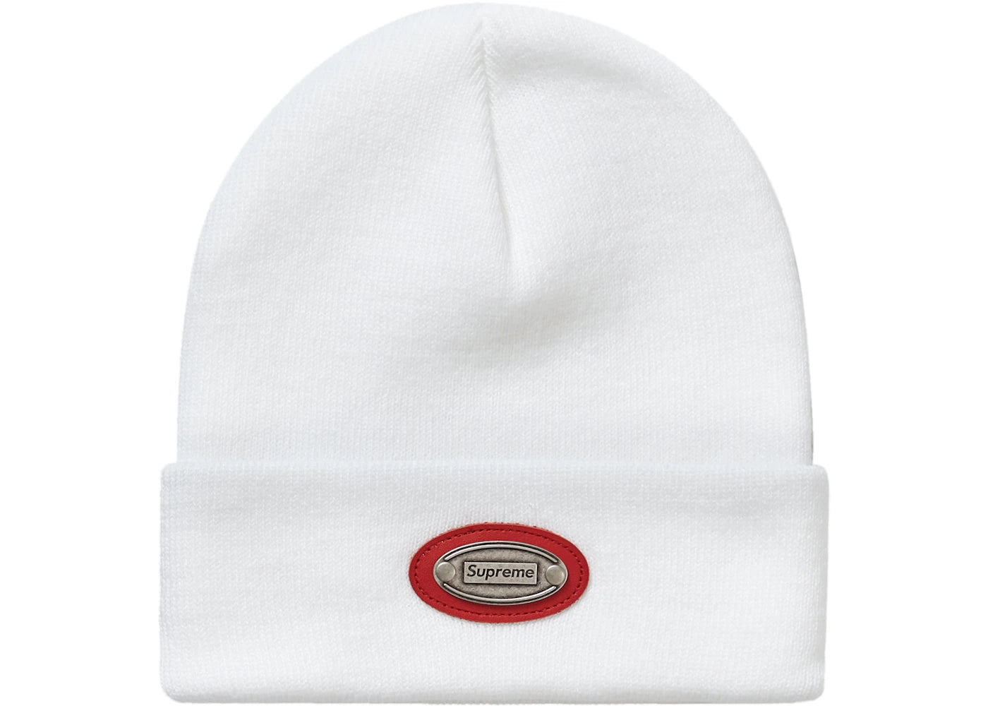 Supreme Metal Plate Beanie White