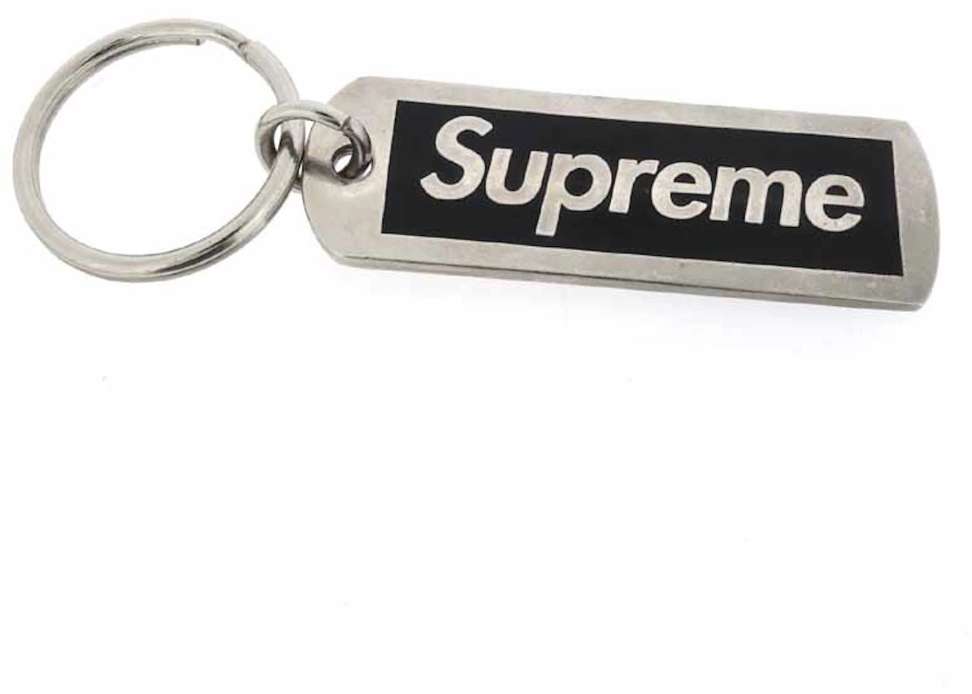 Supreme Metal Tag Keychain Black