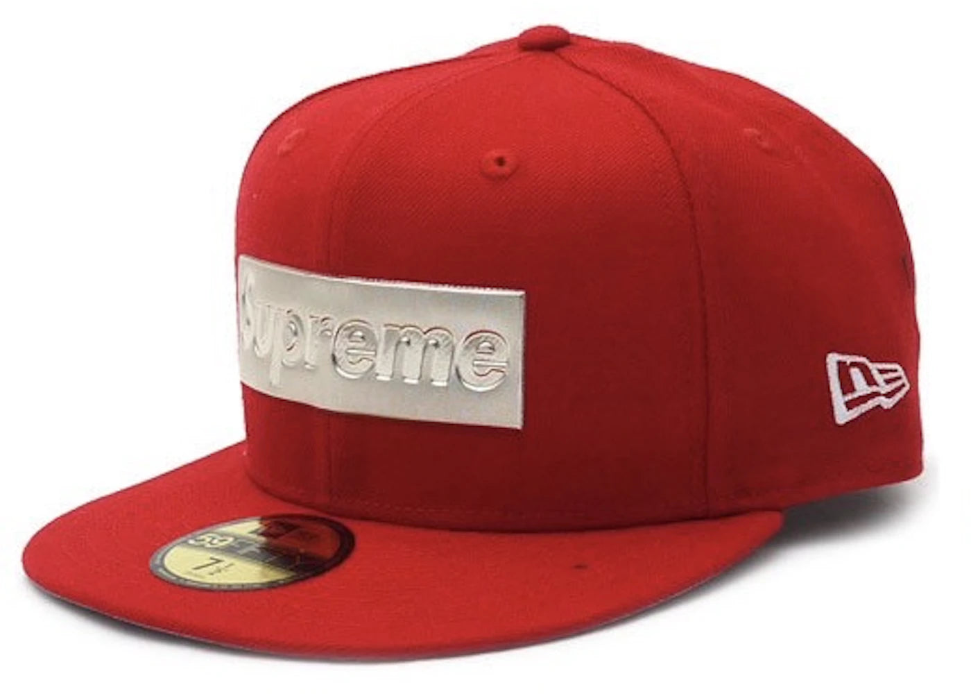 Supreme Metallic Box Logo New Era Hat Red