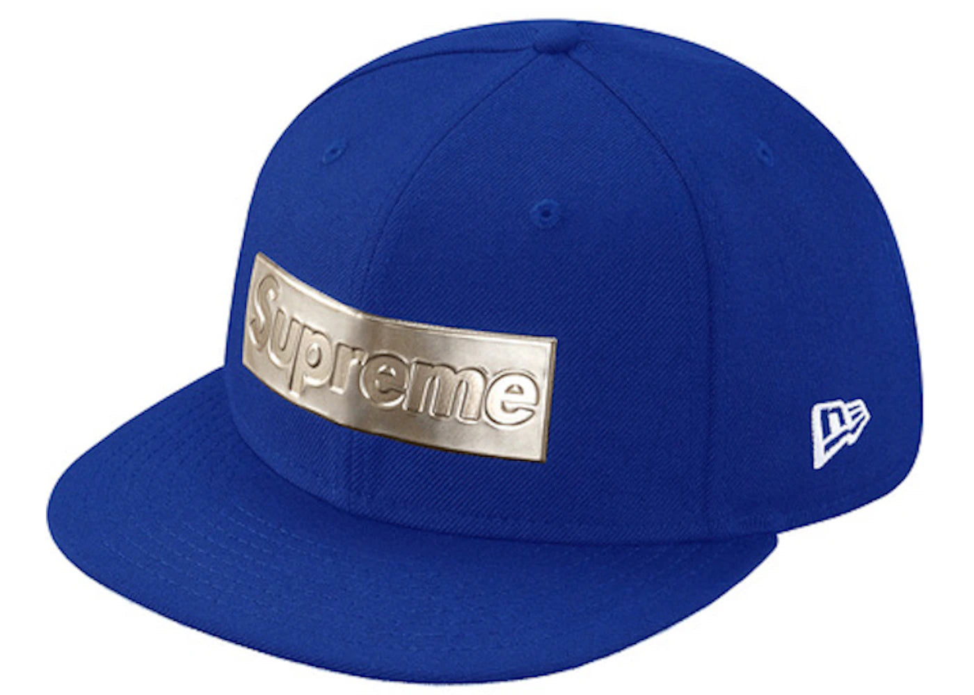 Supreme Metallic Box Logo New Era Hat Royal