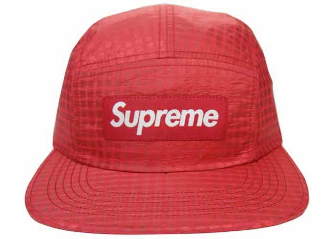 Supreme Metallic Check Camp Cap Red