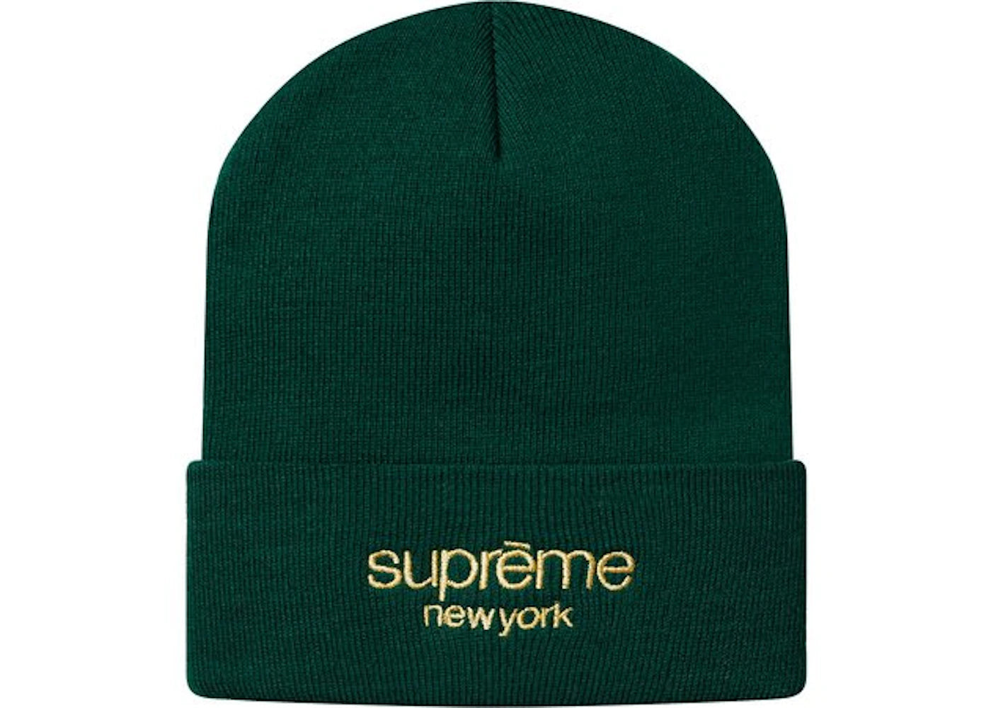 Supreme Metallic Classic Logo Beanie Green