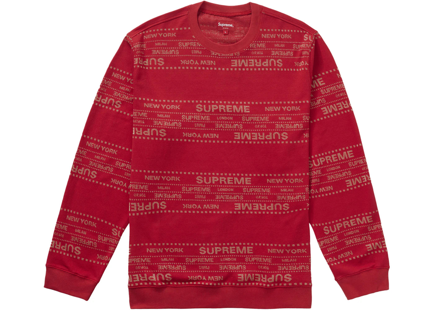 Supreme Metallic Jacquard Crewneck Red