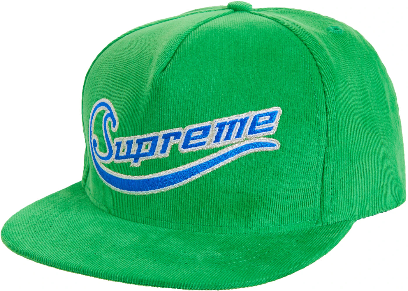 Supreme Metallic Logo Corduroy 5-Panel Green