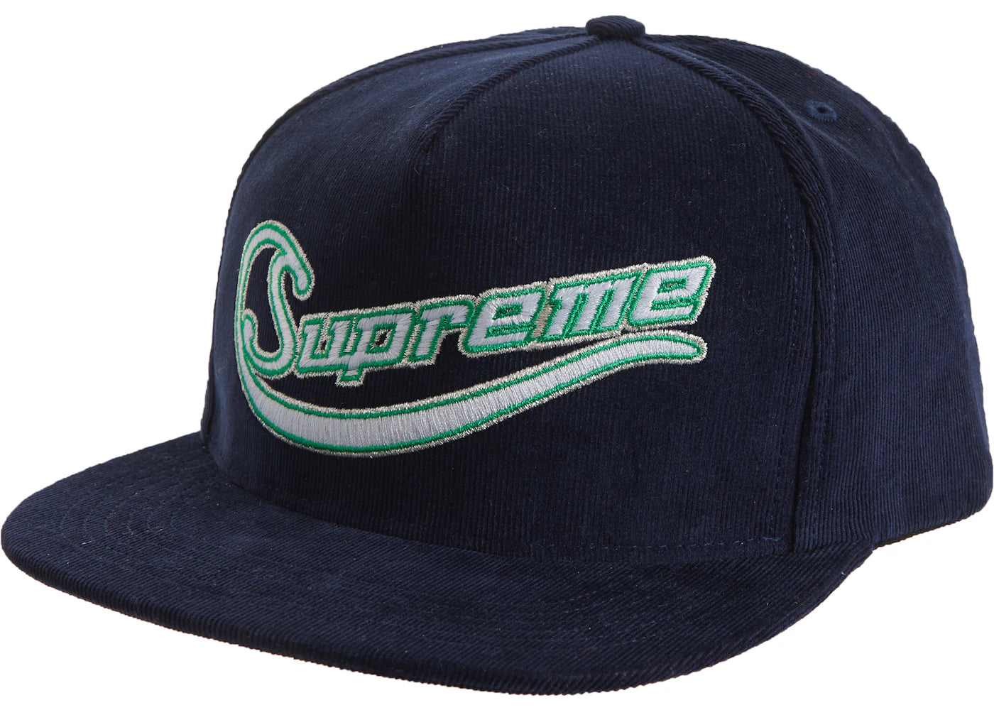 Supreme Metallic Logo Corduroy 5-Panel Navy