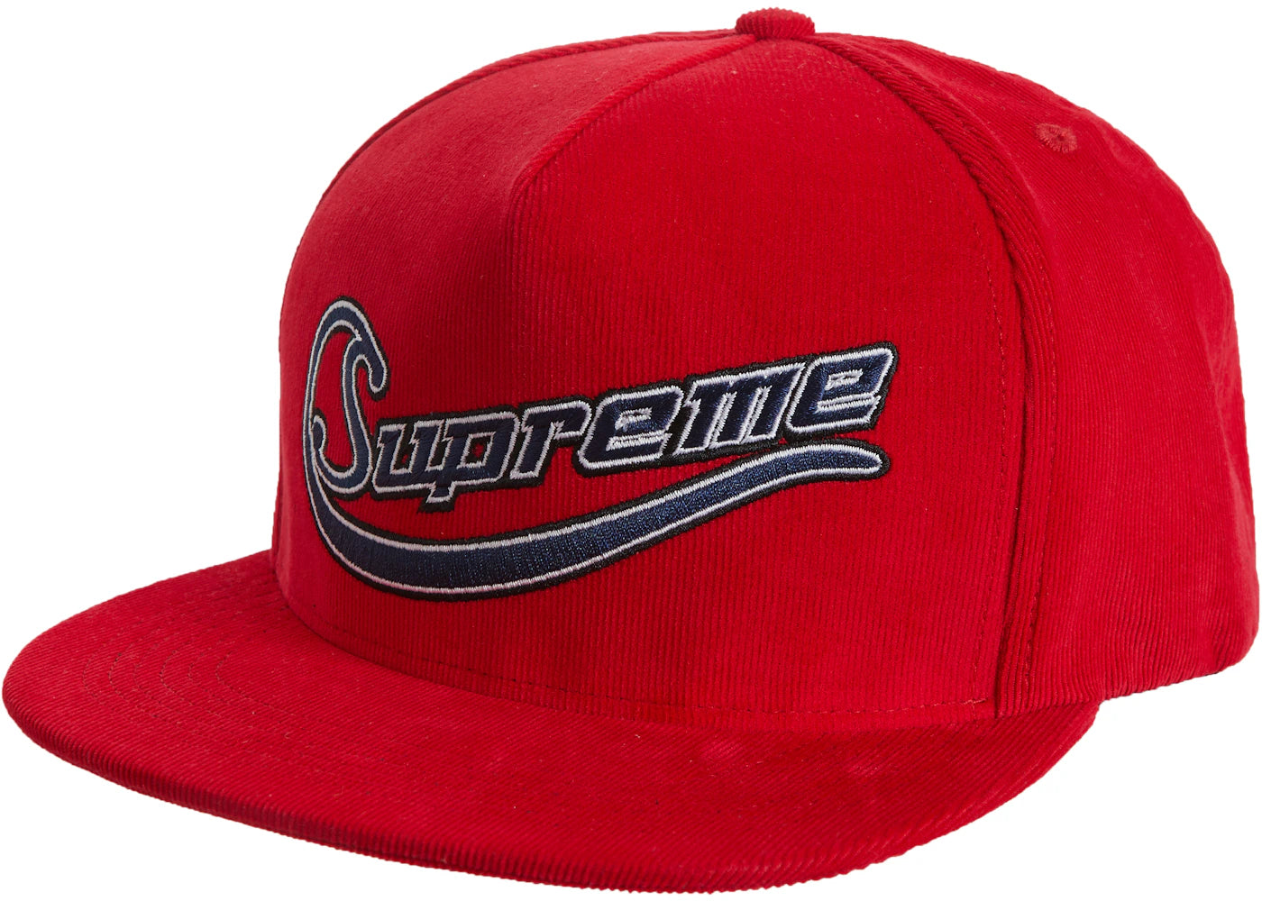 Supreme Metallic Logo Corduroy 5-Panel Red