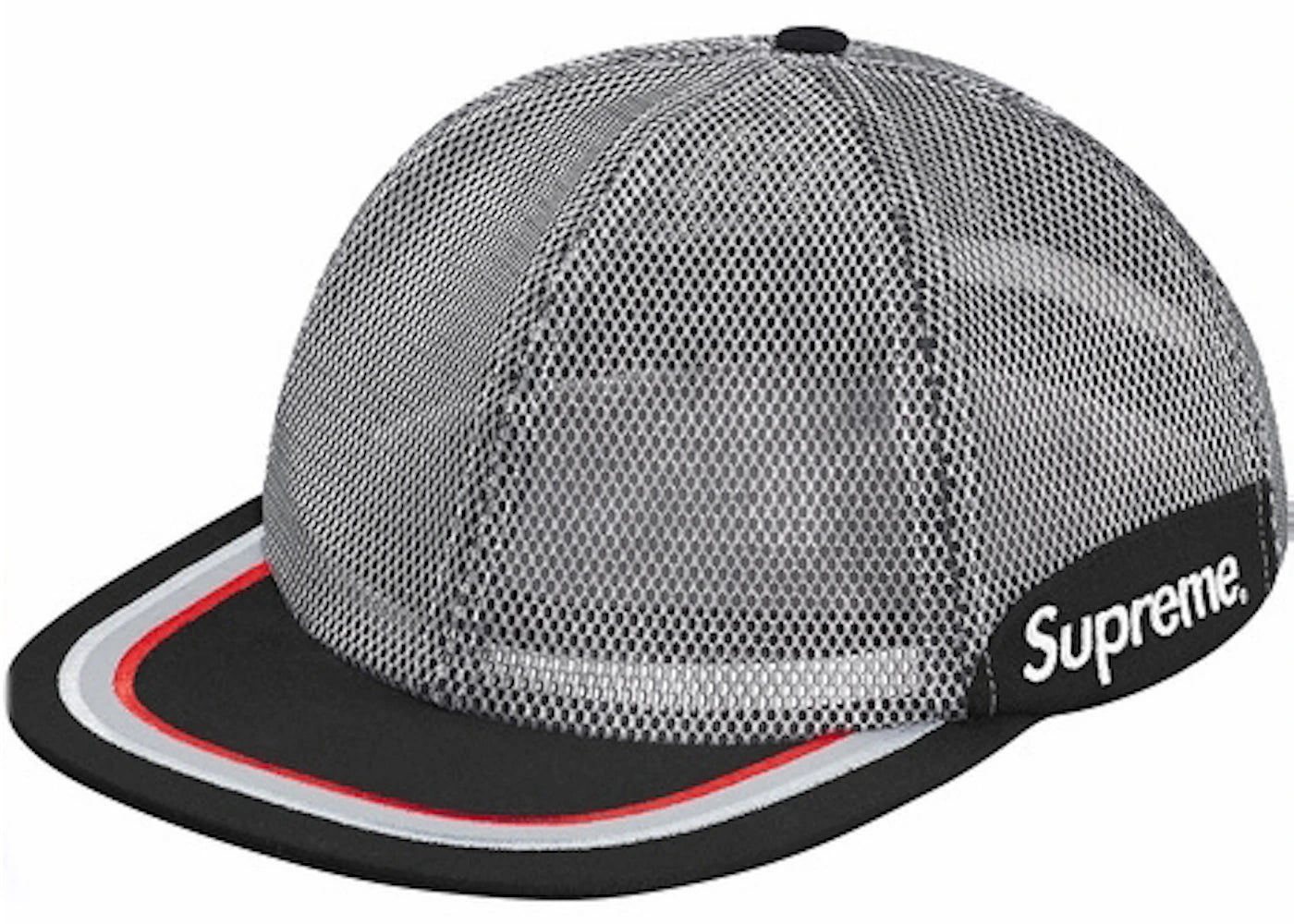 Supreme Metallic Mesh 6-Panel Hat Silver