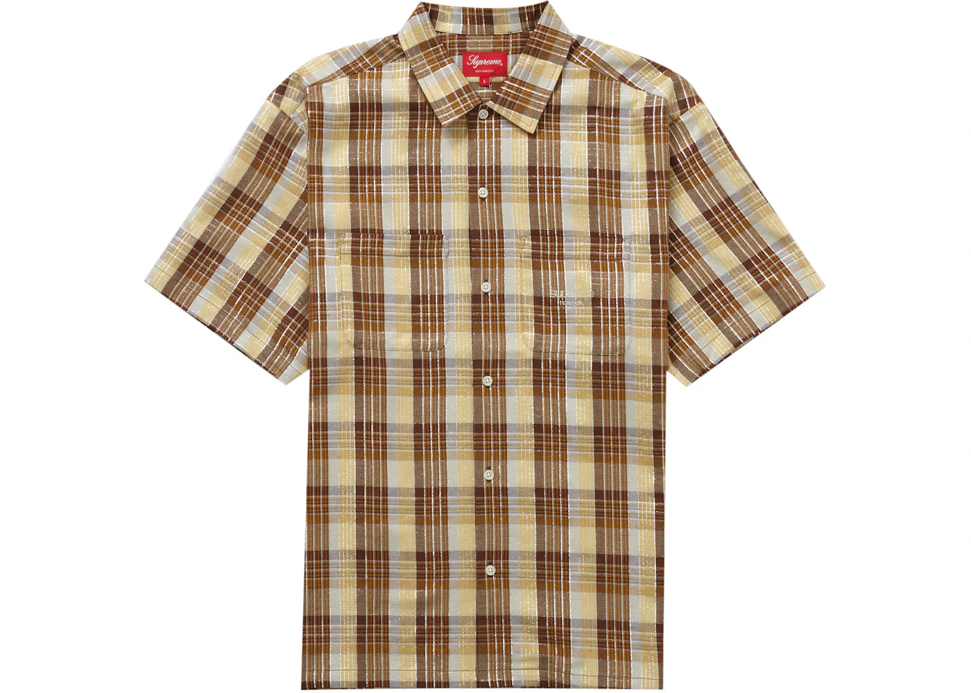 Supreme Metallic Plaid S/S Shirt Brown