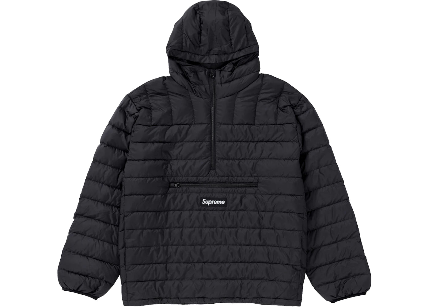 Supreme Micro Down Half Zip Hooded Pullover Black