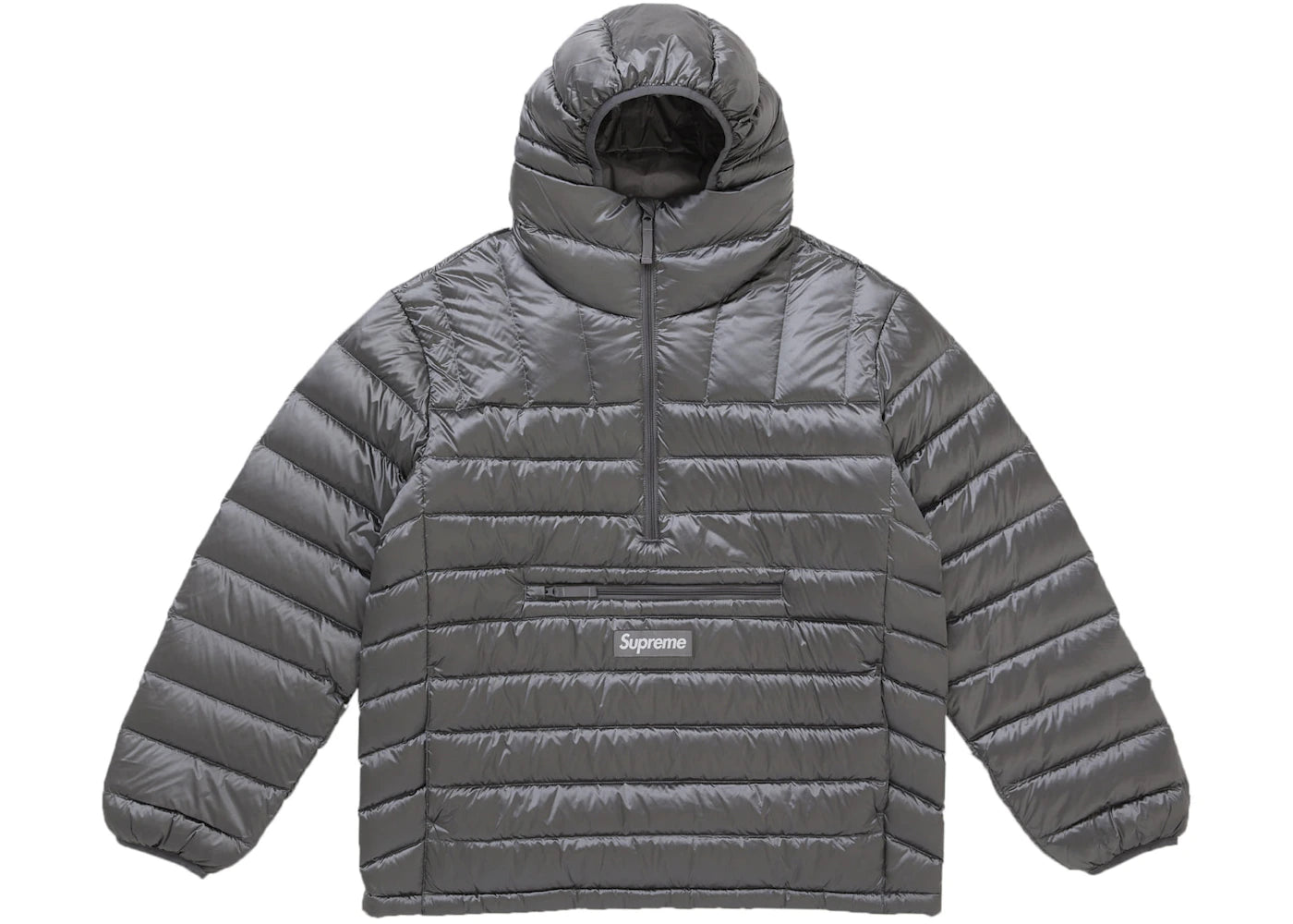 Supreme Micro Down Half Zip Hooded Pullover (FW25) Silver
