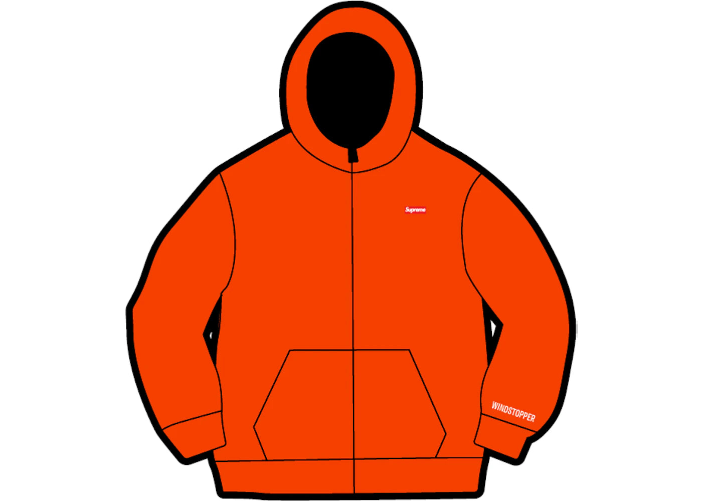 Supreme WINDSTOPPER Zip Up Hooded Sweatshirt Orange