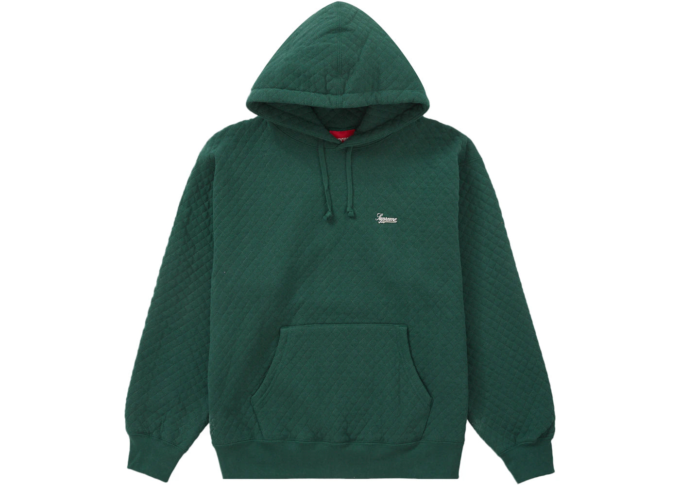 Supreme Micro Quilted Hooded Sweatshirt Dark Pine