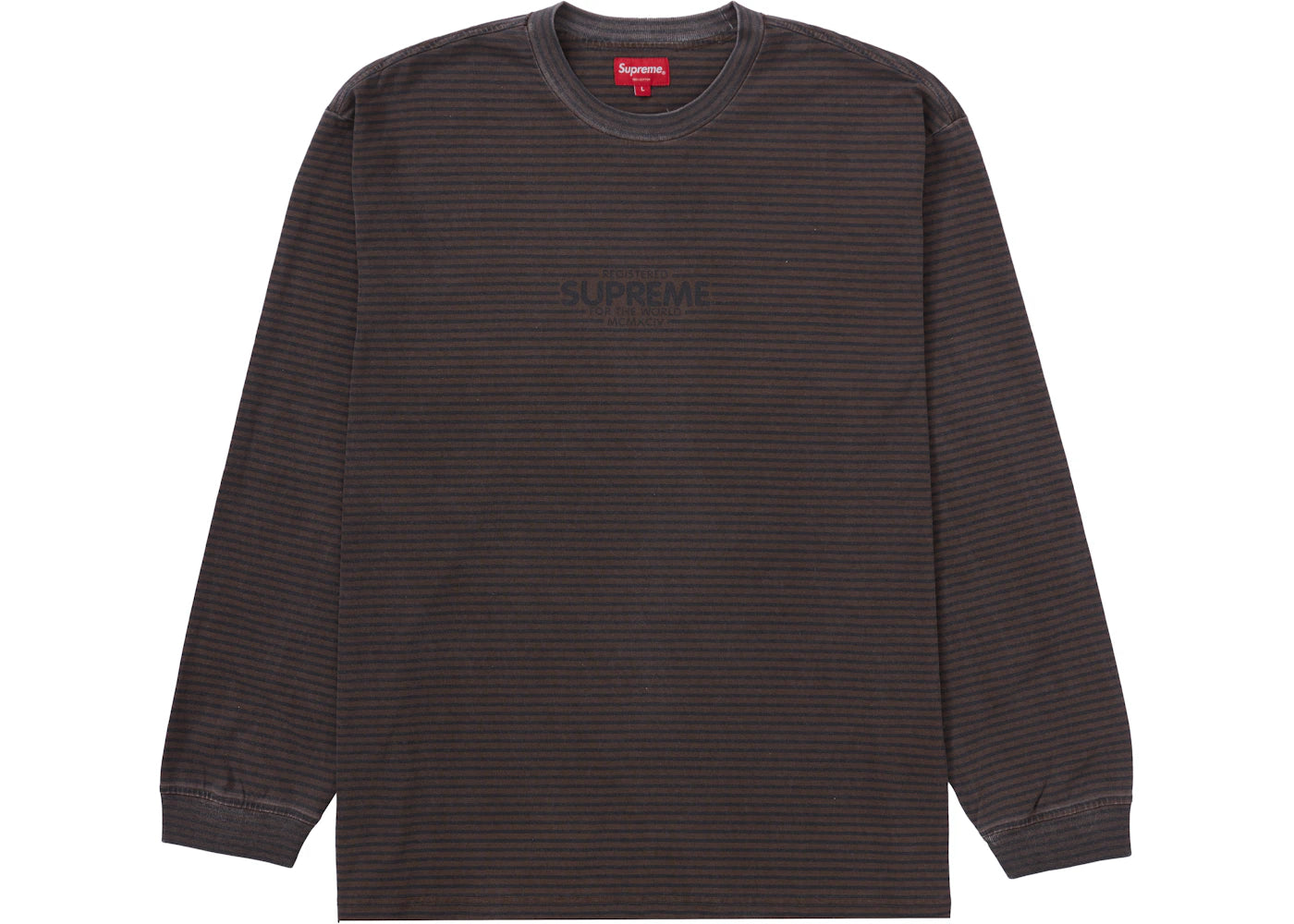 Supreme Micro Stripe L/S Top Brown